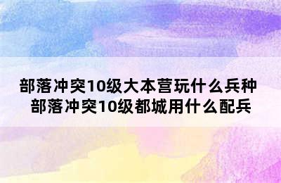 部落冲突10级大本营玩什么兵种 部落冲突10级都城用什么配兵